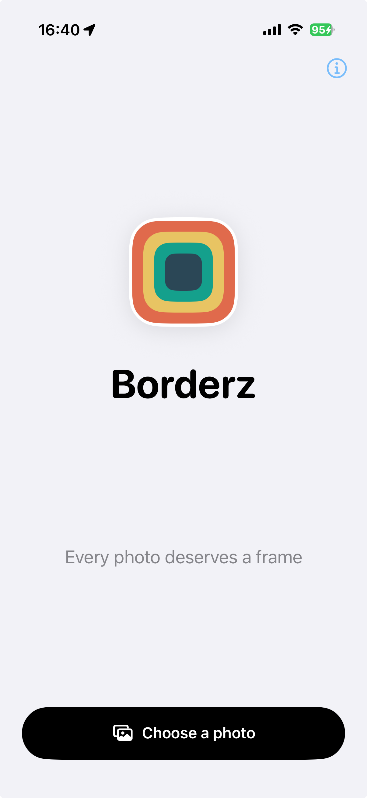 Borderz start screen