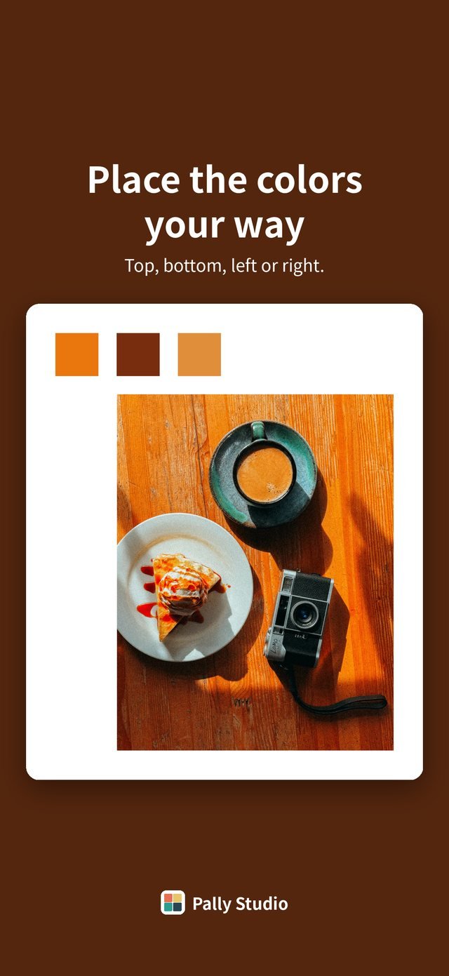 Coffee and camera photo with an orange palette — Place the colors your way