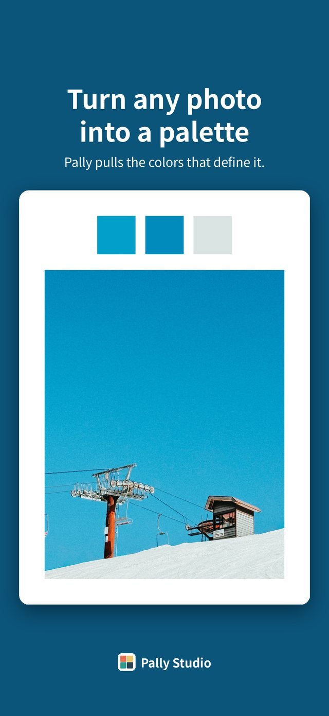 Ski lift photo with its blue palette — Turn any photo into a palette